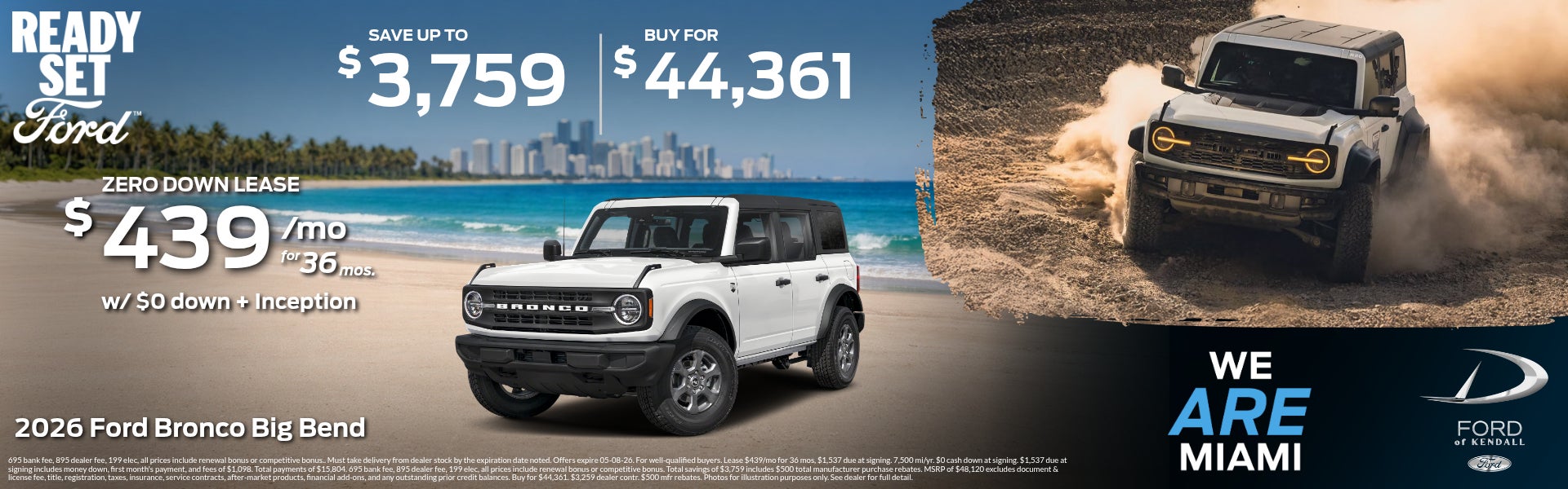 Ford of Kendall 2026 Ford Bronco Big Bend: 3 Offers