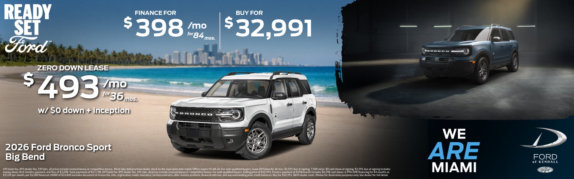 Ford of Kendall 2026 Ford Bronco Sport Big Bend: 3 Offers