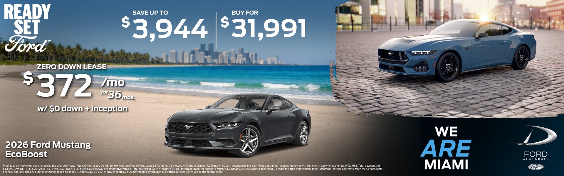 Ford of Kendall 2026 Ford Mustang EcoBoost: 3 Offers