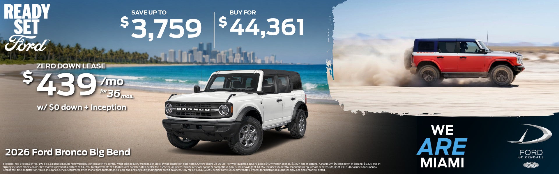 Ford of Kendall 2026 Ford Bronco Big Bend: 3 Offers