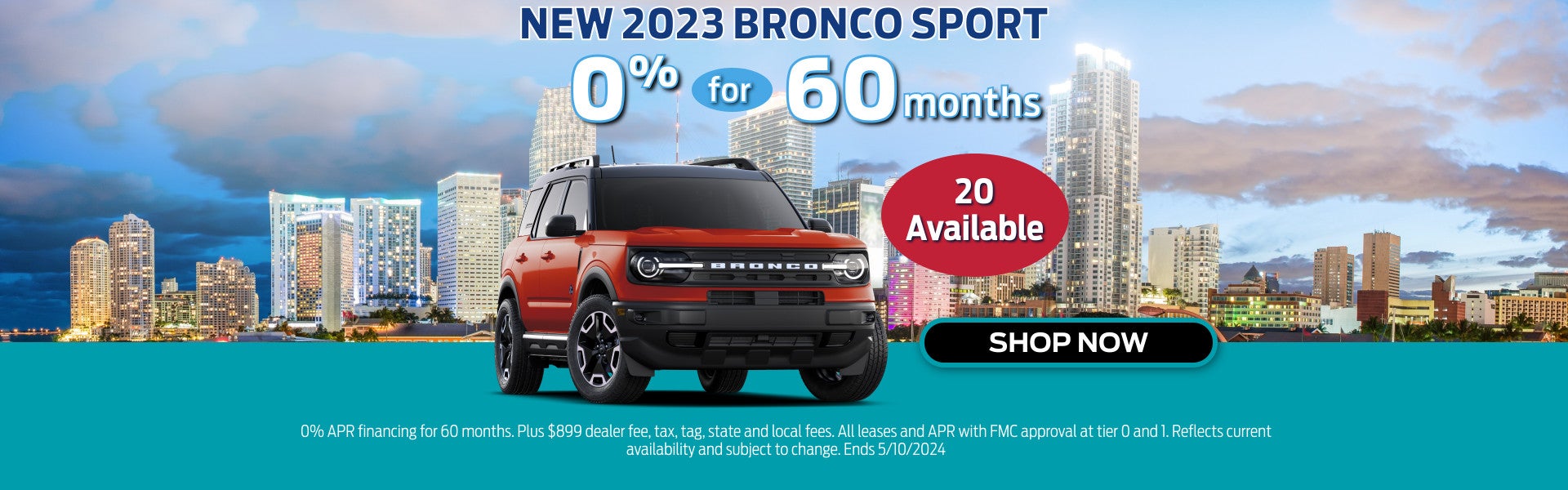 2023 Bronco Sport, 0% for 60 months